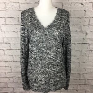 LOFT Ann Taylor open weave sweater XL B05